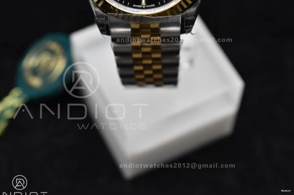 Markers Bracelet DateJust YG 31 316L Steel on GSF Stick 278273 President Ladies Black Dial 0120